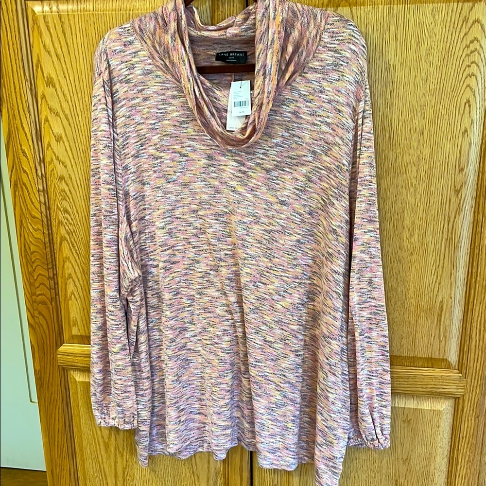 Lane Bryant long sleeved cowl neck swing top, size 26/28